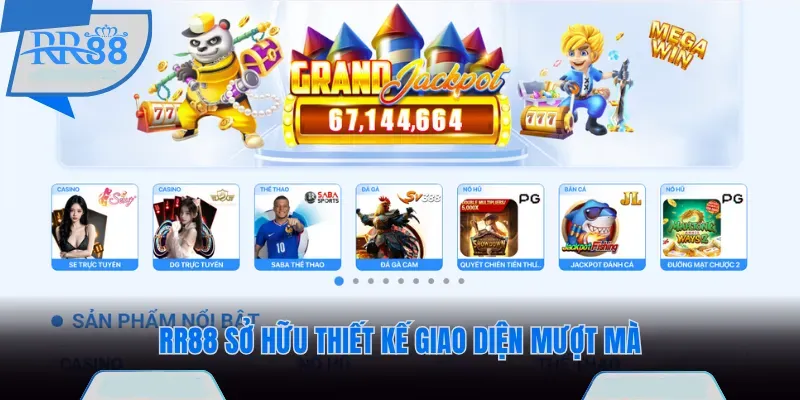 Trang game RR88 sở hữu thiết kế giao diện mượt mà